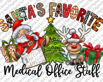 Santa's Favorite Medical Staff PNG, Christmas Sublimation Design (Digital Download)