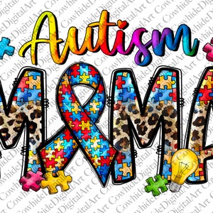 Autism Mama png sublimation design download, Autism Awareness png, western mama png, Autism Life png, sublimate designs download, puzzle png