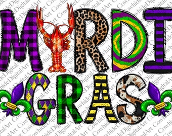 Mardi Gras PNG: Fleur de Lis, Sublimation Design (Digital Download)