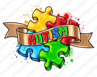 Autism Awareness Puzzle Pieces PNG, Sublimation Design (Digital Download)