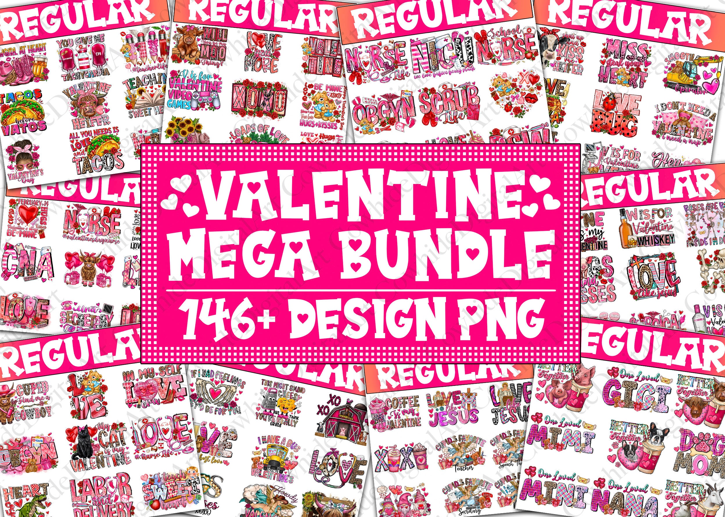 150+ Valentines Png Bundle, Retro Valentine Png, Valentine's Day Png ...