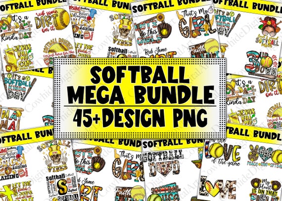 Softball PNG Clipart Bundle, Softball Mom, Sublimation Designs (Digital Download)