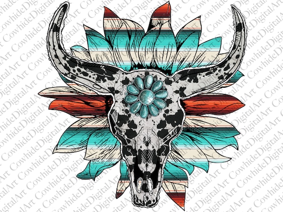 Wild West Boho And Sunflower PNG File ,Sublimation Design, Serape.