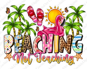 Playa sin enseñanza PNG, diseño de profesor de verano (PNG transparente)