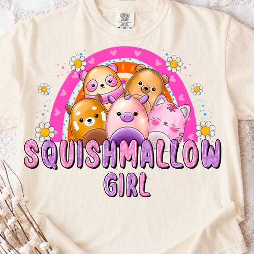 Niña Squishmallow PNG, Diseño de Princesa de Cumpleaños (Descarga Digital)