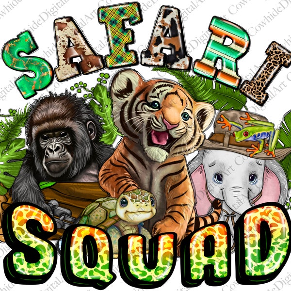 Safari Squad Png, Zoo Crew PNG, Digital Download, Sublimation, Giraffe, Animal png, Kids Zoo Trip, Safari Party png, Western png,Safari Life