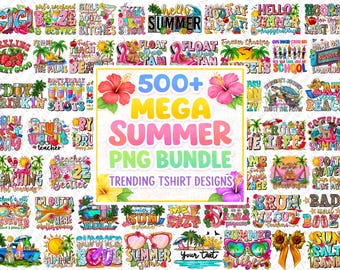 Summer PNG Bundle: Cowhide Western Beach Designs (Digital Download)