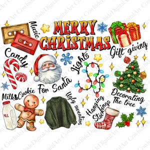 Retro Christmas png, Santa Claus png, Christmas png, Christmas sublimation, merry Christmas png, Christmas vibes png, Milk Cookie For Santa