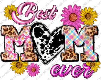 Floral Mom PNG, Mother's Day Sublimation Design (Digital Download)