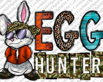 Egg Hunter Bunny PNG, Camo Easter Design (Digital Download)