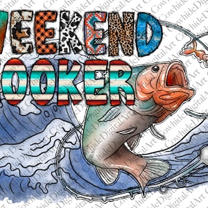 Wochenende Hooker PNG, Angeln Png, Angelrute Png, Sonnenblume Karte, Der Fisch Png, Western, Leopard, Sublimation Design, digitaler Download