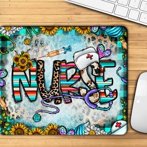 Nurse Mousepad Png Sublimation Design, Nurse Mousepad Png, Nursing Mousepad, Digital Download, Nurse Life, Western png, Sunflower png