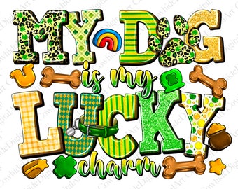 Dog Mom St Patrick's Day PNG, Lucky Charms Sublimation Design (Digital Download)