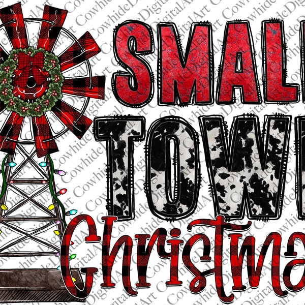 Small Town Christmas Sublimation Designs Downloads, Digital Download ,Sublimation Graphics,Merry Christmas,Red Plaid, Small Town Png