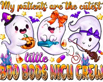 Halloween NICU-verpleegster spook, png, boo Boos crew-ontwerp (digitale download)