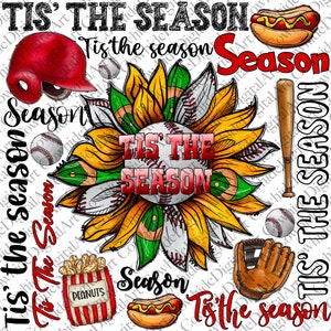 Tis the Season Baseball, Baseball Mom, Baseball Clipart, Transparent PNG file for sublimation, Baseball Mama Png, Baseball Mom png, Baseball