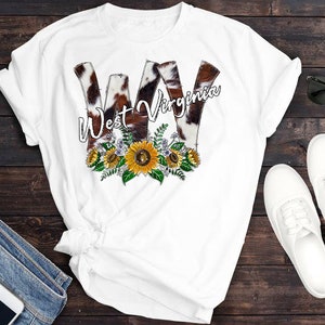Cowhide WV Sunflower Design: West Virginia PNG (Digital Download) image 2