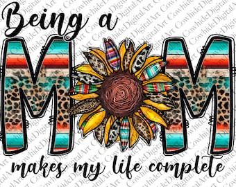 Western Mama Sunflower PNG, Sublimation Design (Digital Download)