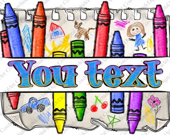 Personalized Teacher Crayon Png, School Sublimation Design (Digital Download)