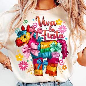 Viva La Fiesta PNG, Mexican Pinata Coquette Bow Design, Mexican Party Sublimation, Fiesta Vibes Png, Fiesta Party Png, Festival 2025 Png