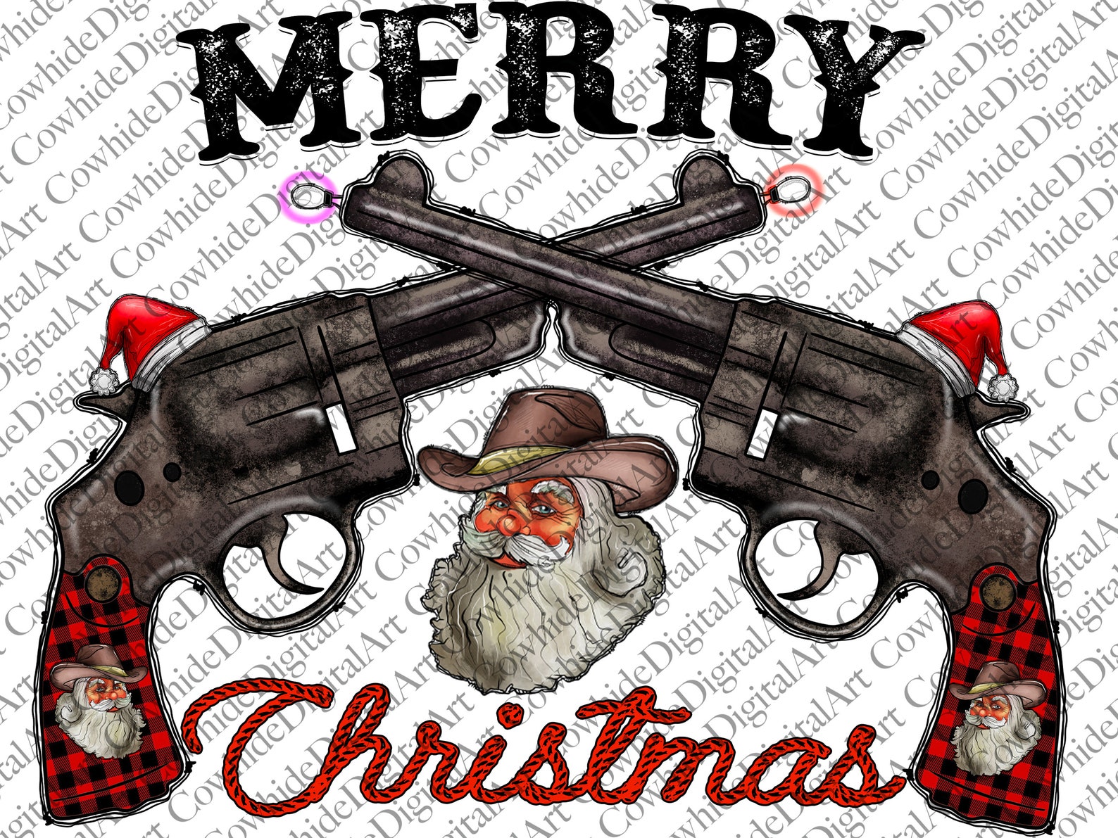 Merry Christmas Guns Png Western PNG Cowboy Santa Png Etsy