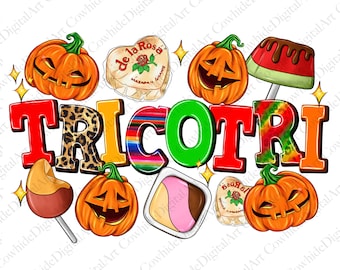 Tricotri mit Süßigkeiten Halloween PNG Sublimationsdesign (Digitaler Download)