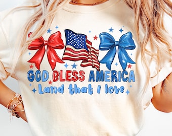 God Bless America PNG, Patriotic 4th of July Design (Digital Download)