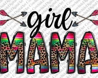Girl Mama Leopard Print PNG, Western Sublimation Design (Digital Download)