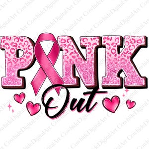 Breast Cancer Pink Out PNG: Ribbon & Football Design (Digital Download)