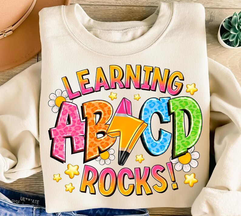 ABCD Learning Rocks PNG, Back to School PNG, School Png, Teacher ...