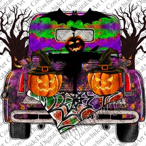 Halloween-truck, png-bestand: westers pompoenontwerp (digitale download)