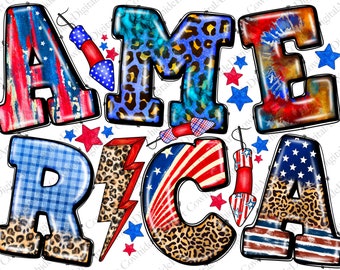 4th of July America PNG, USA Flag Sublimation (Digital Download)