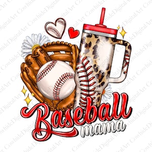 Baseball Mama PNG, Sublimationsdesign (digitaler Download)