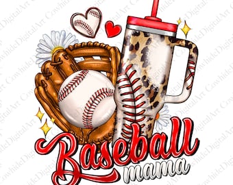 Baseball Mama PNG, Sublimationsdesign (digitaler Download)