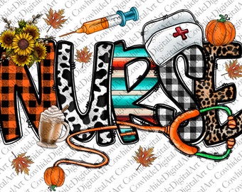 Thanksgiving Nurse PNG: Fall Sublimation Design (Digital Download)