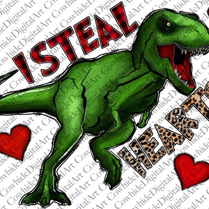 Robo corazones PNG, Feliz Navidad PNG, Western Png, Rex Png, Dinosaurio Png, Navidad, Corazón, Diseño de sublimación, Descarga digital