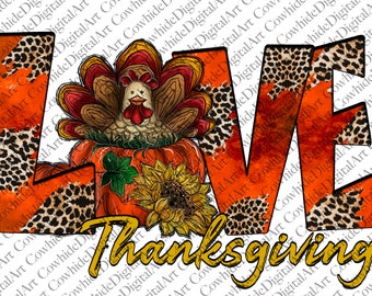 Thanksgiving Turkey PNG: Love Western Design (Digital Download)