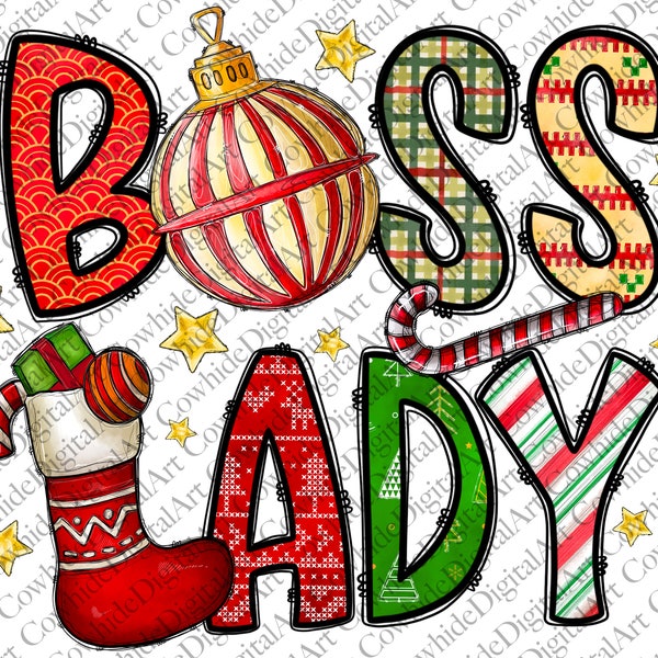 Boss Lady Png File, Christmas Png, Merry Christmas, Lady Png, Boss Png, Digital Download, Sublimation Design, Lady Boss Sublimation Design