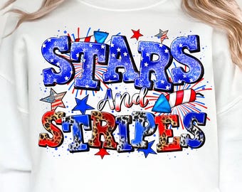 Stars and Stripes PNG, Retro 4. Juli Sublimationsdesign (Digitaler Download)