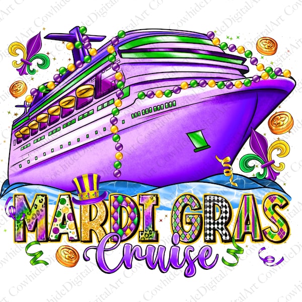 Mardi Gras Cruise png sublimation design download, Happy Mardi Gras png, Mardi Gras boat png, western Mardi Gras png, sublimate download