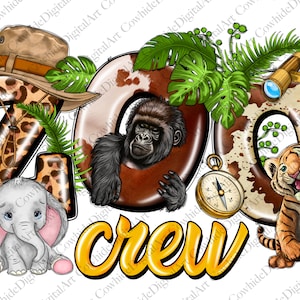 Zoo Crew PNG, Digital Download, Sublimation, Kids, Giraffe, Animal png, Kids Zoo Trip Png, Safari Party png, Western png, Safari Life png