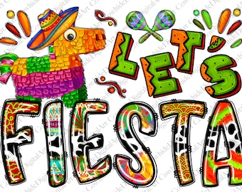 Let's Fiesta PNG, Mexican Festival Design (Digital Download)