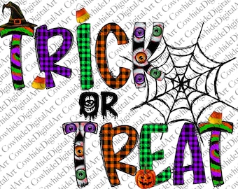 Trick or Treat PNG: Halloween Sublimation Design (Digital Download)