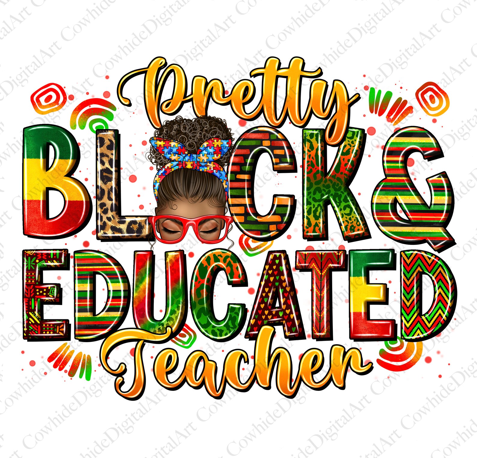 Pretty Black Educated Black Teacher Png Sublimation Design Download ...