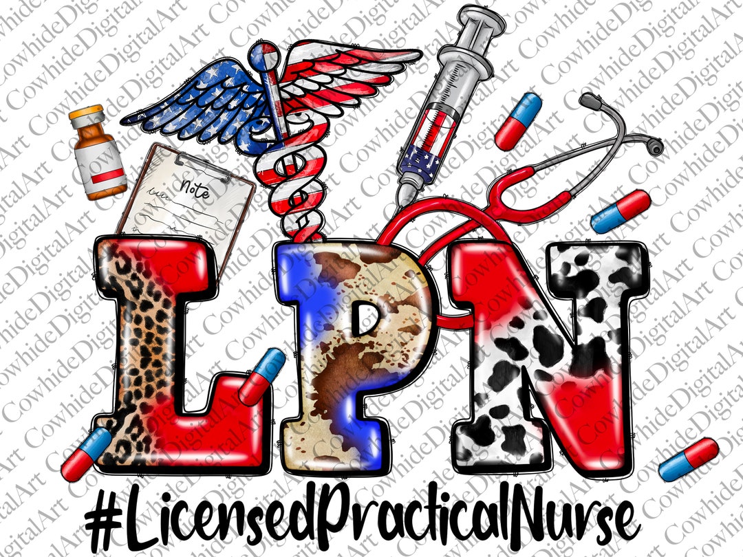 American LPN Licensed Practical Nurse Png Sublimation Design, Nurse