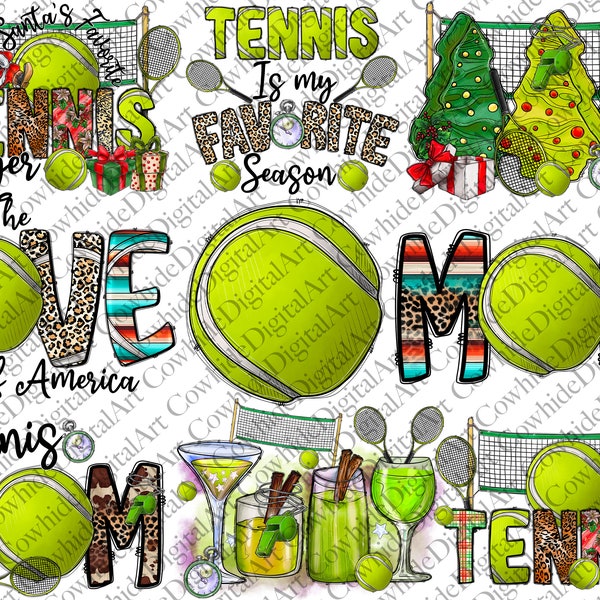 Tennis Bundle PNG, Western Cowhide, Sublimation Designs (Digital Download)