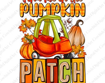 Pumpkin Patch Kids Car PNG, Fall Design (Digital Download)