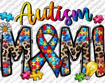 Autism Mimi png sublimation design download, Autism Awareness png, western Mimi png, Autism Life png, sublimate designs download, puzzle png