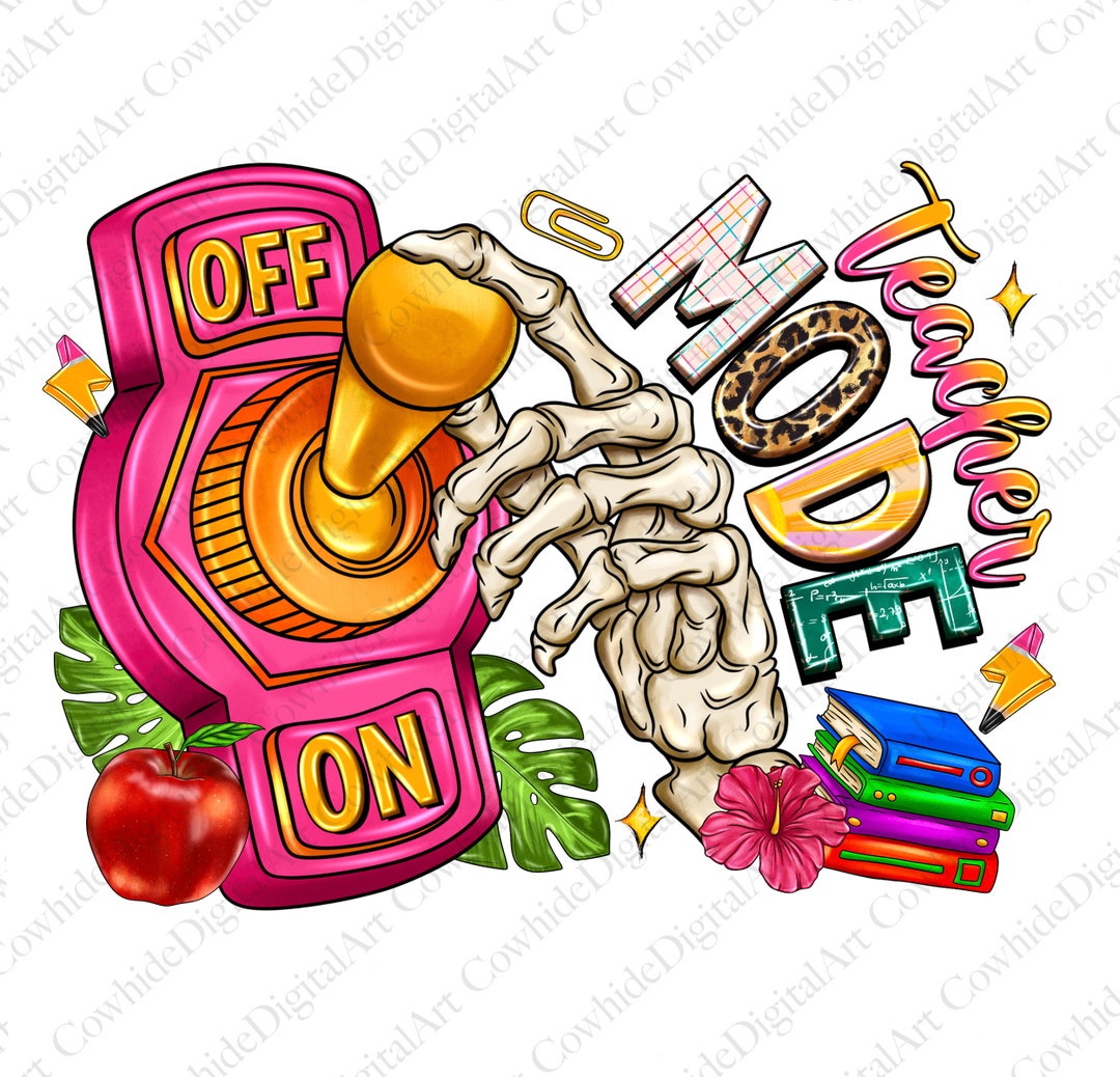 Teacher Mode on Png, Teacher off Duty Png, Skull Png, Skellie Png ...