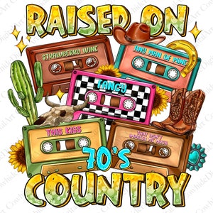 70's Country Cassette Tapes Png, Cowboy Png, Cowboy Boots Png, Western